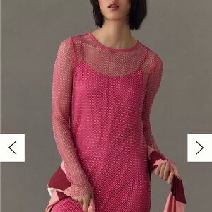 Anthropologie Sunday in Brooklyn Mesh Shine Slim Midi Dress